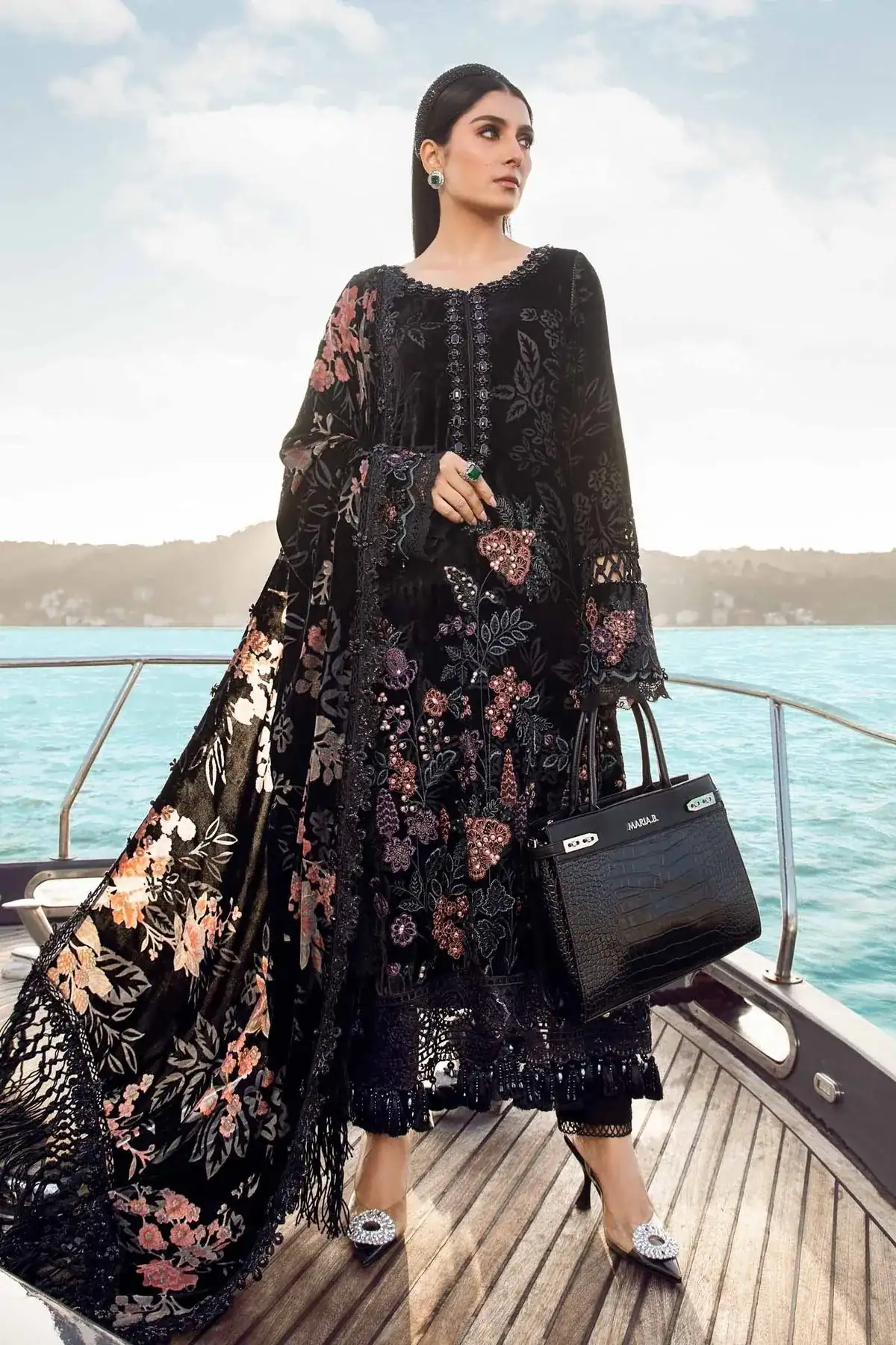 Unstitched Linen | Black DL-1102 | Maria.B