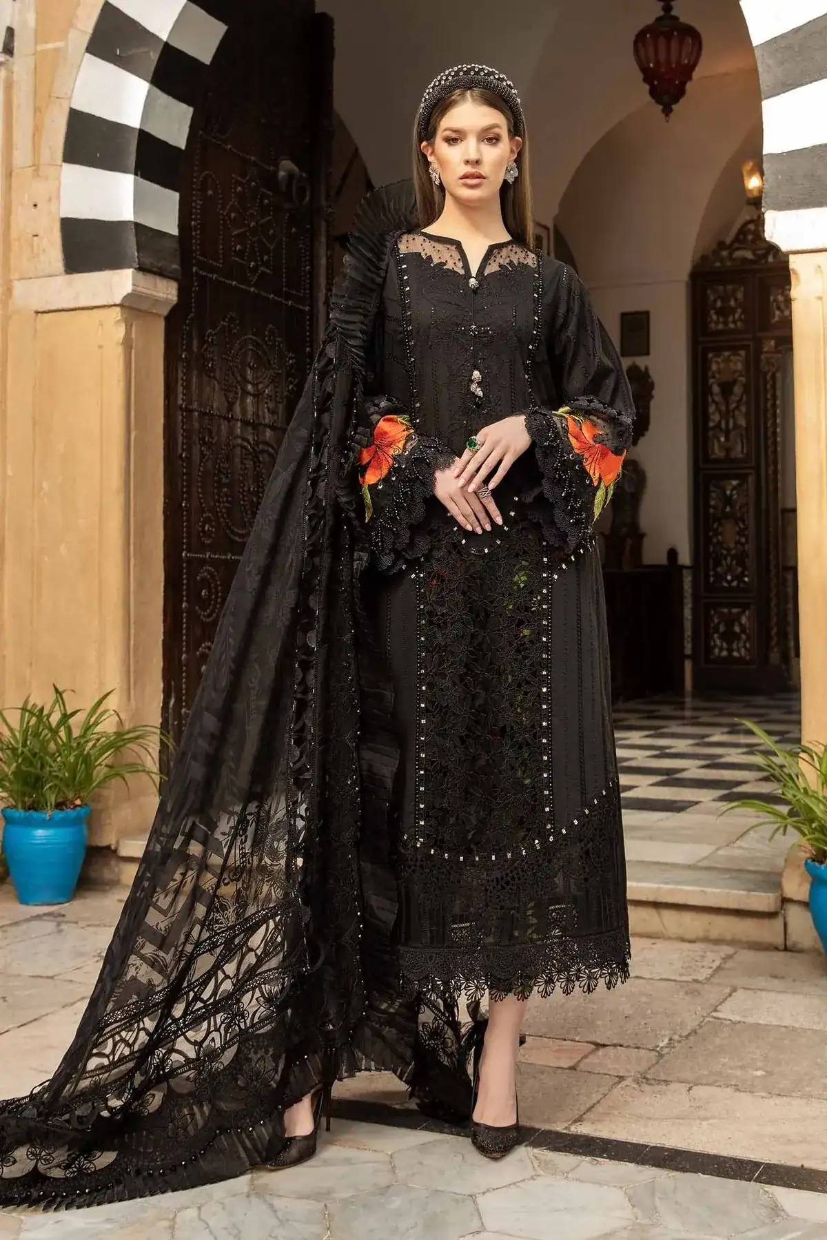 D-2408-B | Unstitched Lawn | Maria. B.