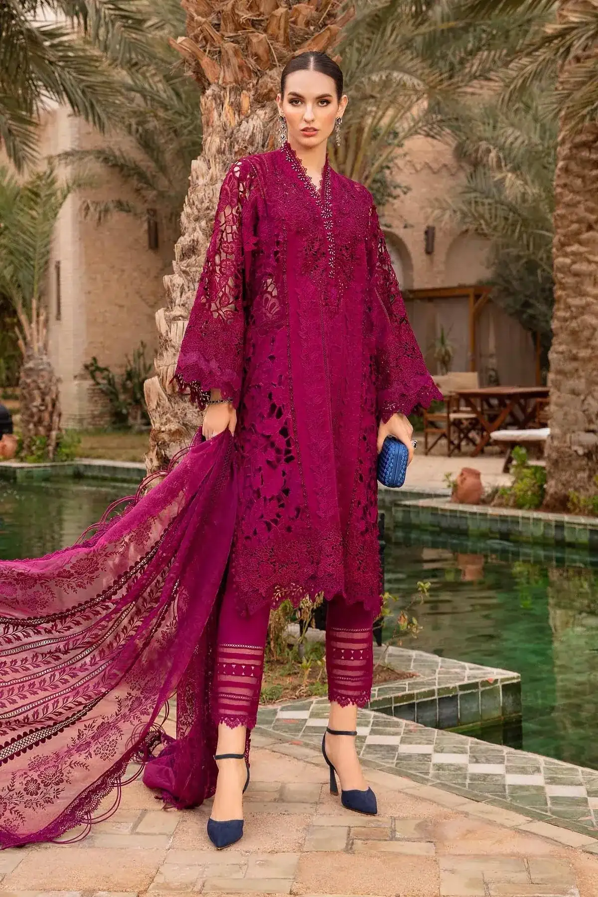 D-2409-B | Unstitched Lawn | Maria. B.