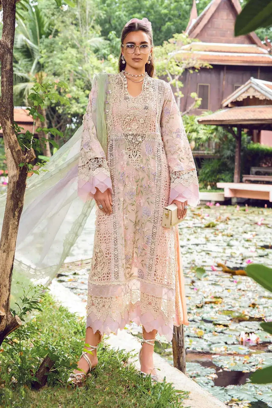 Maria B Embroidered Lawn Suit Unstitched 3 Piece MB24E D-07 - Luxury Collection