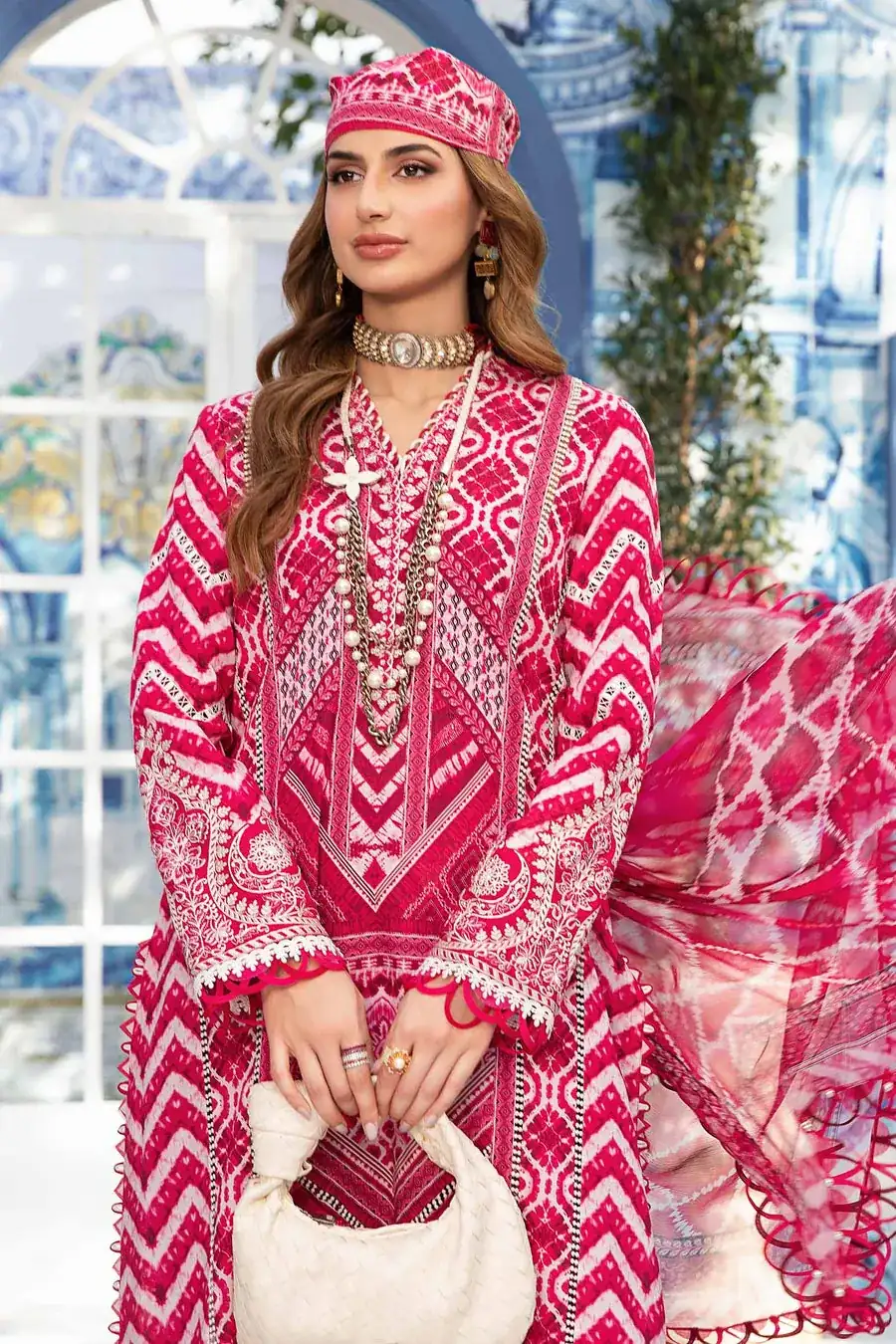 M.Prints By Maria B Embroidered Lawn Suit Unstitched 3 Piece MB24E2 8A - Summer Collection
