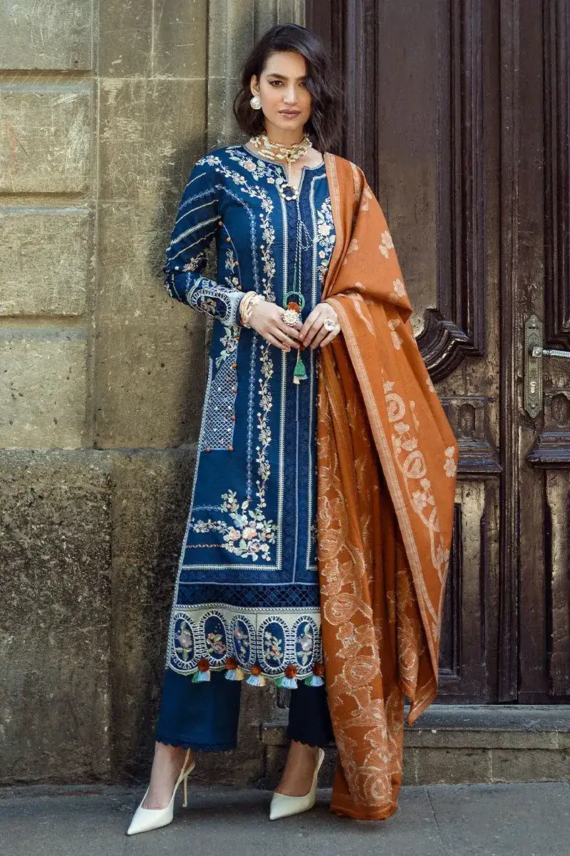Mushq Embroidered Jacquard Suit Unstitched 3 Piece SWEET SURRENDER MWI-03 - Winter Collection