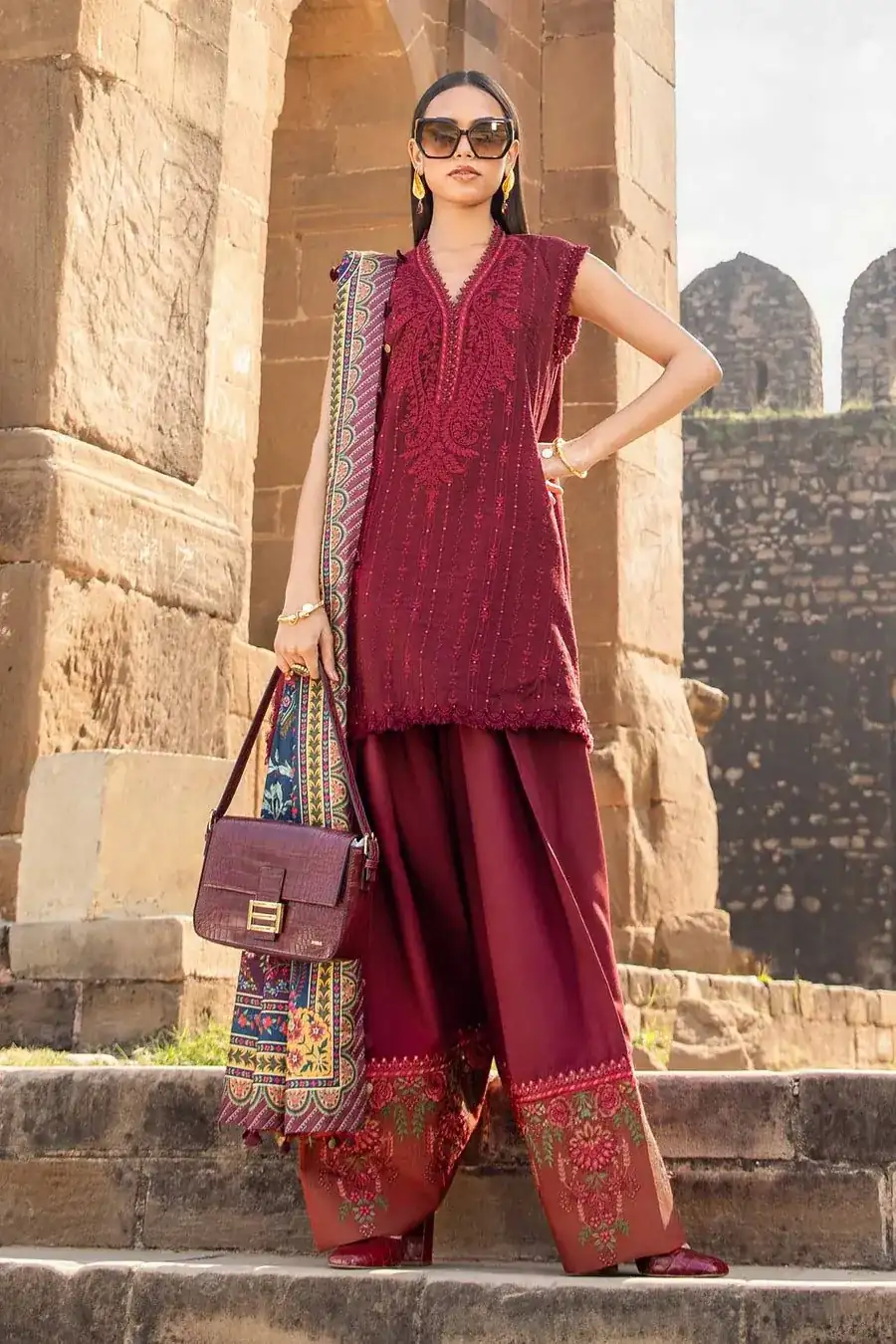 Mprints Winter Printed Linen Suit | MPT-2407-B