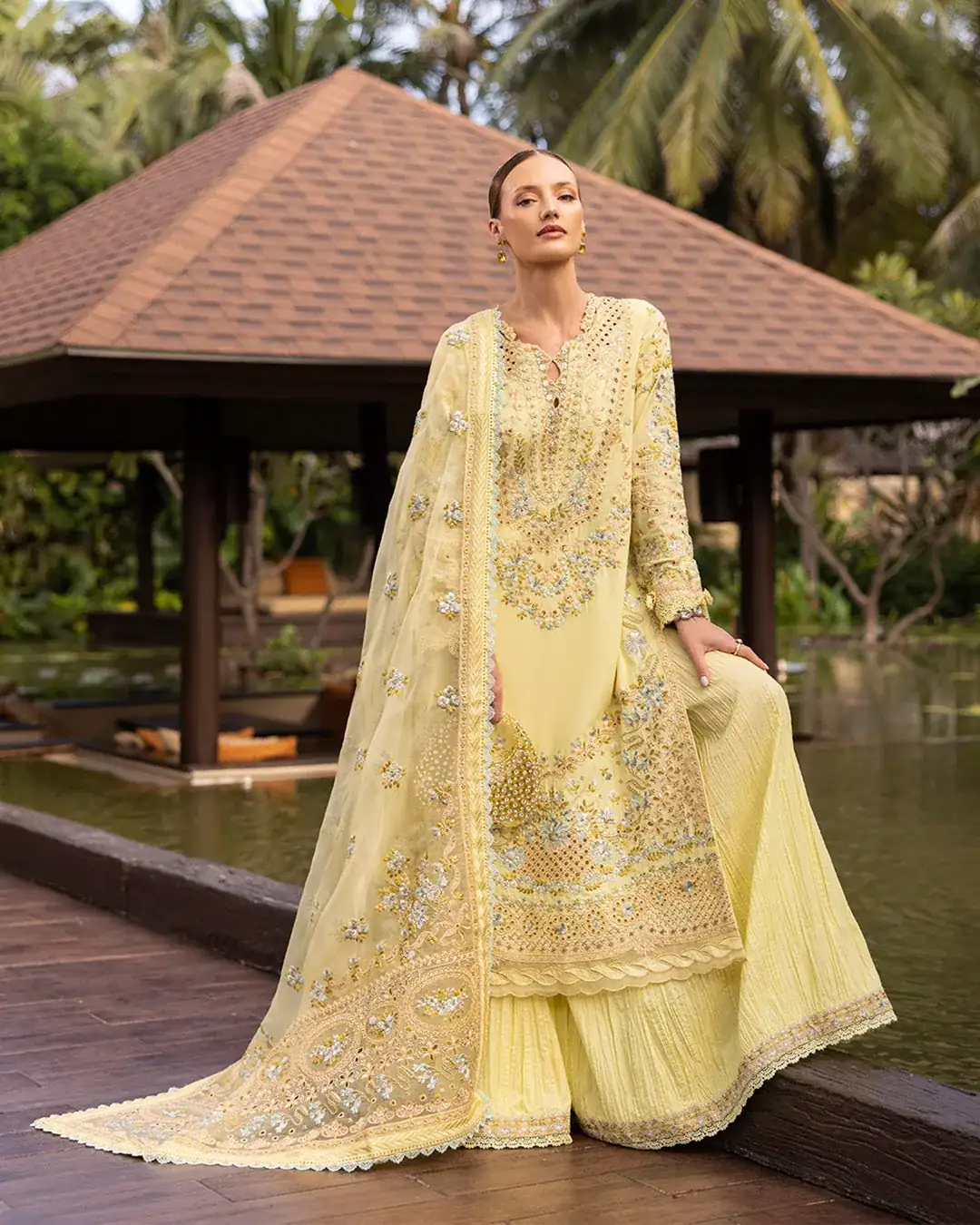 Faiza Saqlain - Zinnia Luxury Lawn 25 - Azalea