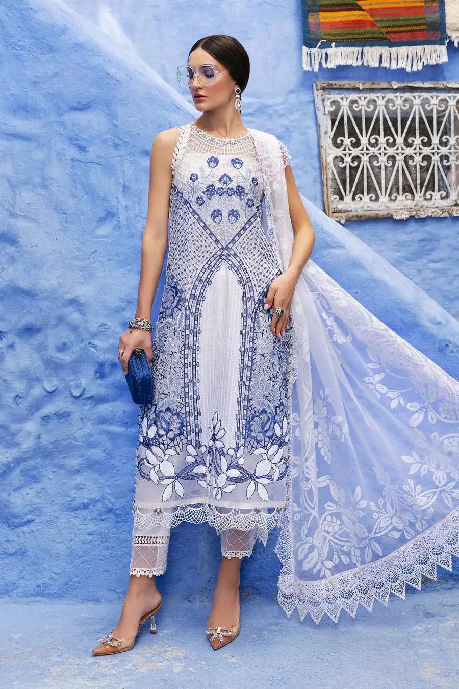 Maria B. Unstitched Embroidered Luxury Lawn Suit | D-2510-A