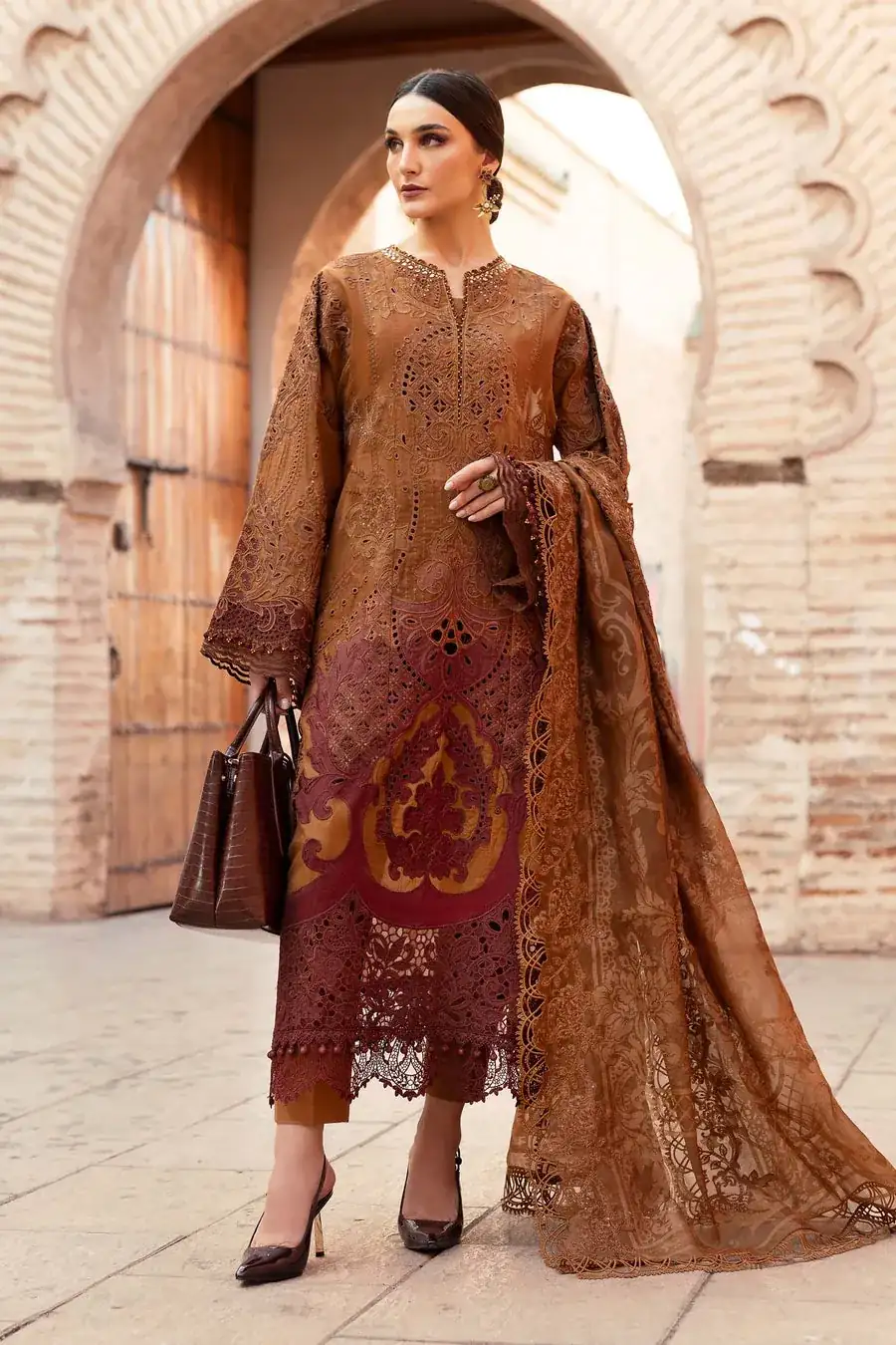 Maria B. Unstitched Embroidered Luxury Lawn Suit | D-2501-B