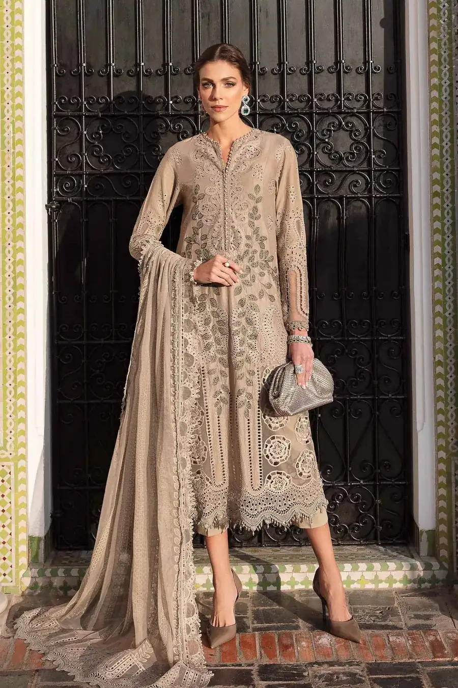 Maria B. Unstitched Embroidered Luxury Lawn Suit | D-2503-A