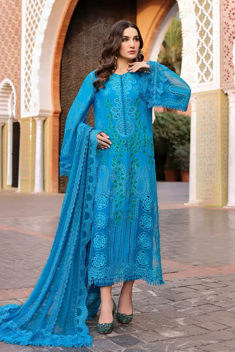 Maria B. Unstitched Embroidered Luxury Lawn Suit | D-2503-B