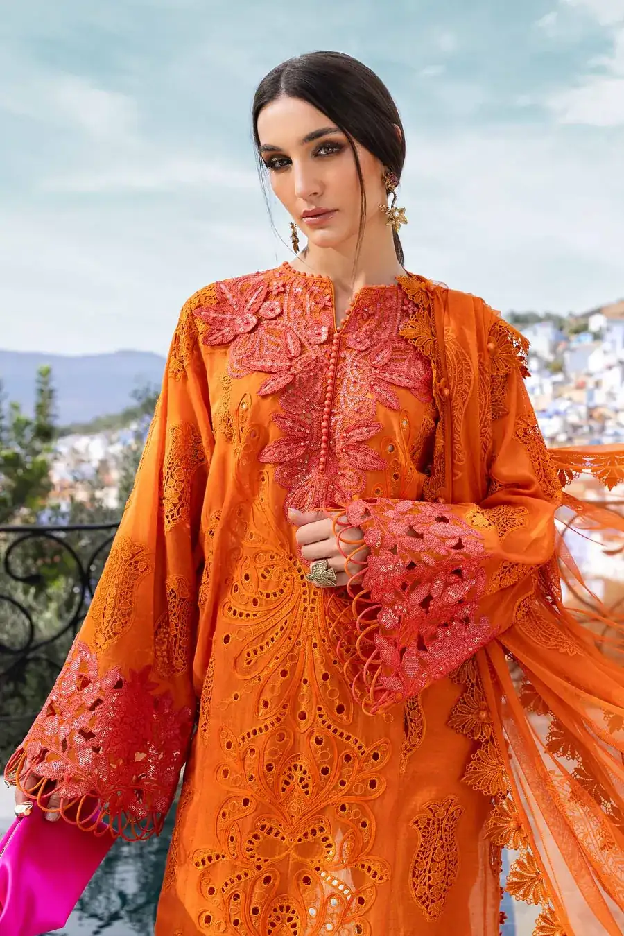 Maria B. Unstitched Embroidered Luxury Lawn Suit | D-2505-B
