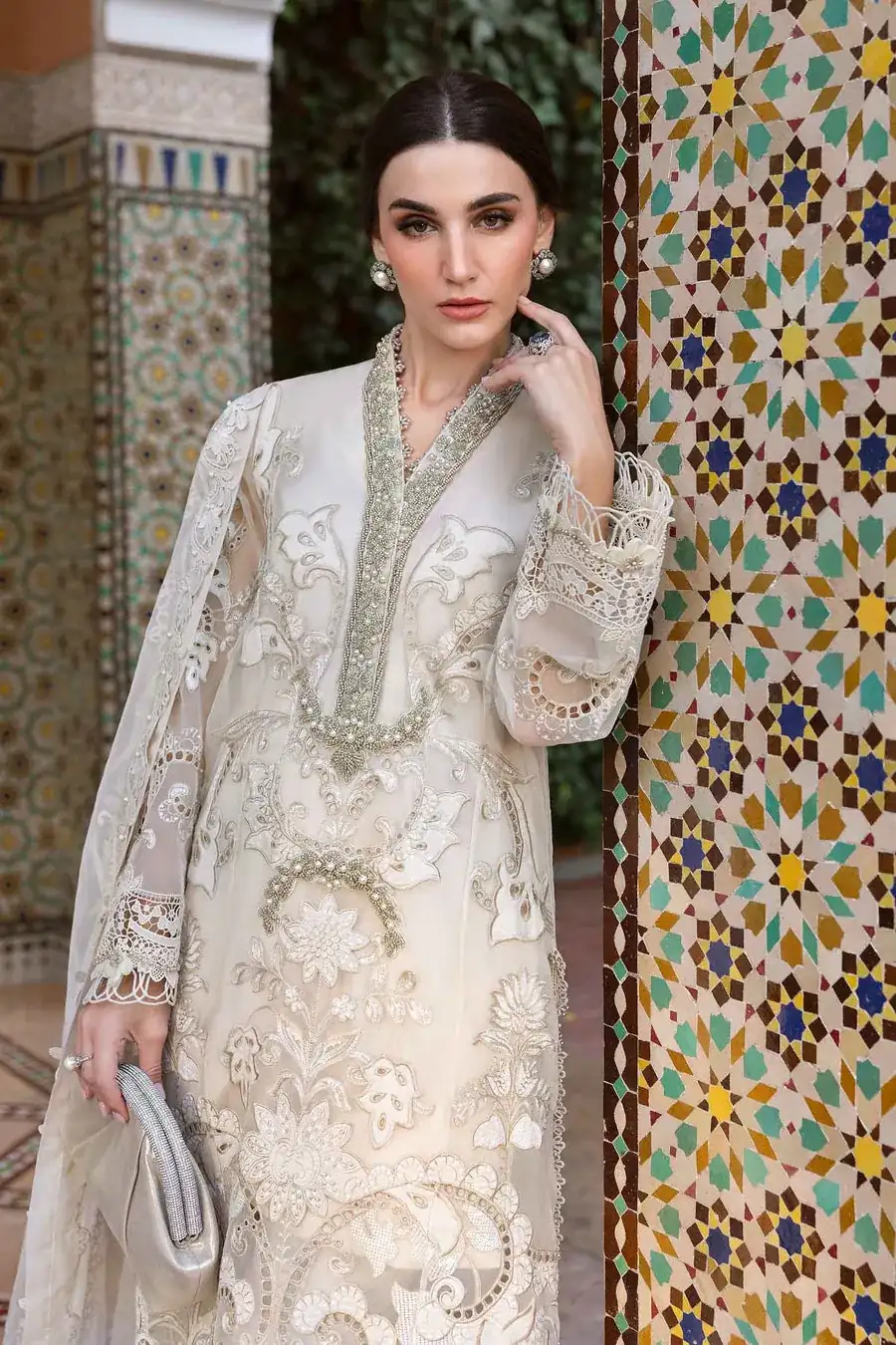 Maria B. Unstitched Embroidered Luxury Lawn Suit | D-2506-A