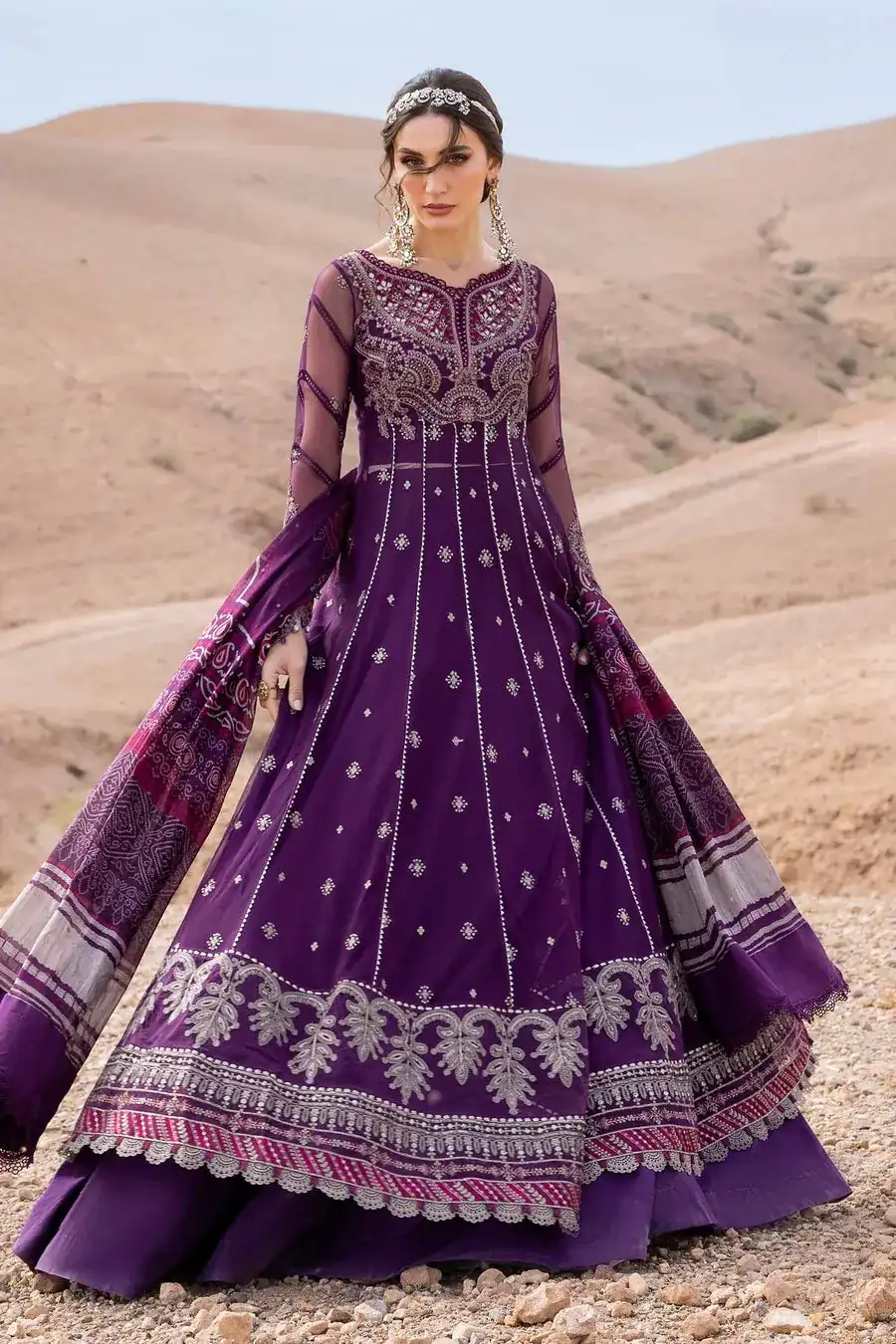 Maria B. Unstitched Embroidered Luxury Lawn Suit | D-2507-B