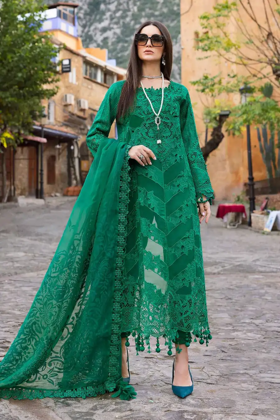 Maria B. Unstitched Embroidered Luxury Lawn Suit | D-2508-B