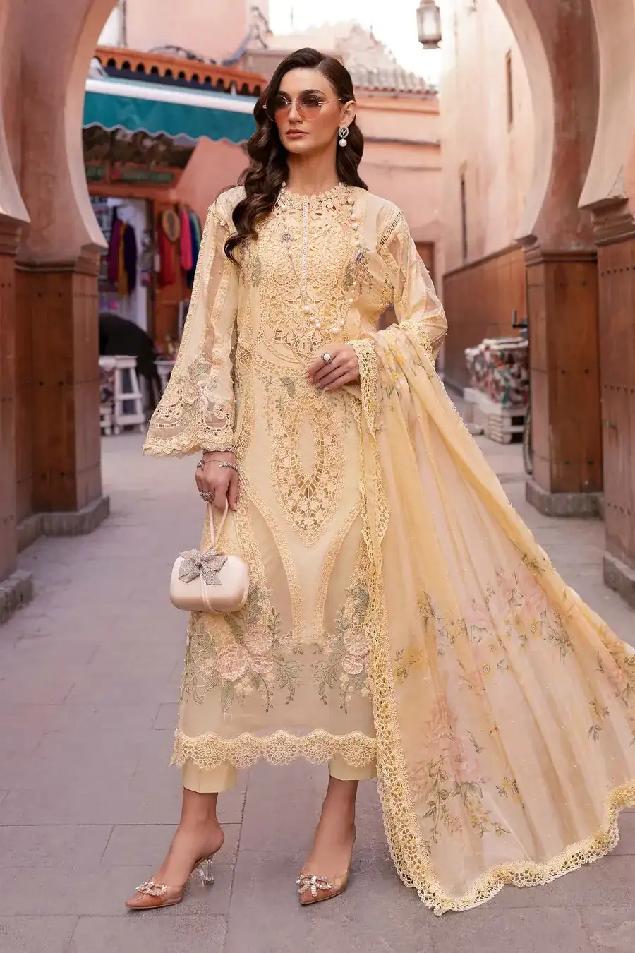 Maria B. Unstitched Embroidered Luxury Lawn Suit | D-2509-A