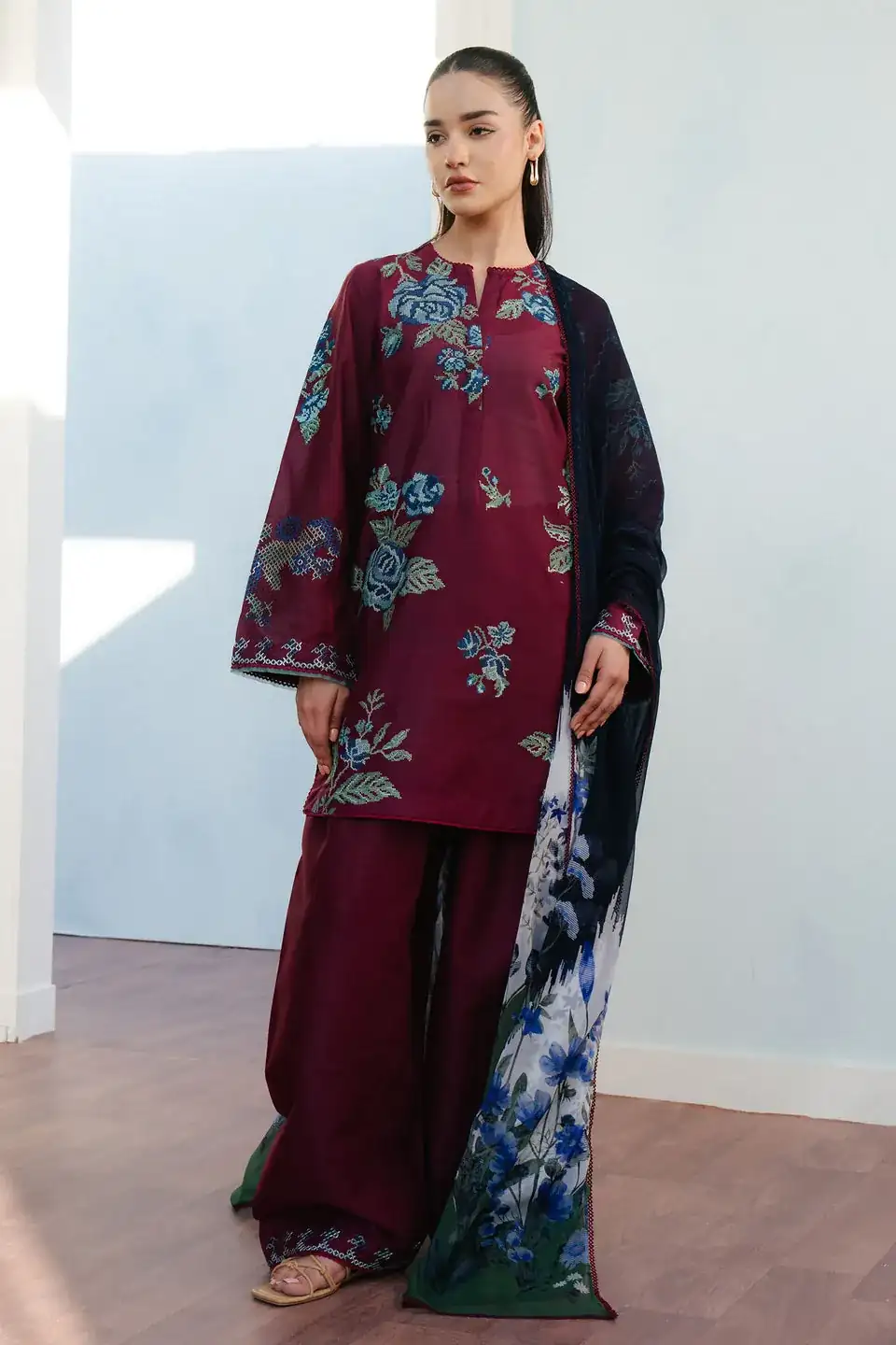 Coco By Zara Shahjahan Embroidered Jacquard Suits CZS25L FREYA-4B