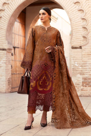 Maria B. Unstitched Embroidered Luxury Lawn Suit | D-2501-B