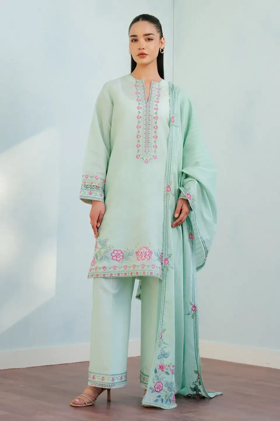 Coco By Zara Shahjahan Embroidered Jacquard Suits CZS25L INDI-9A