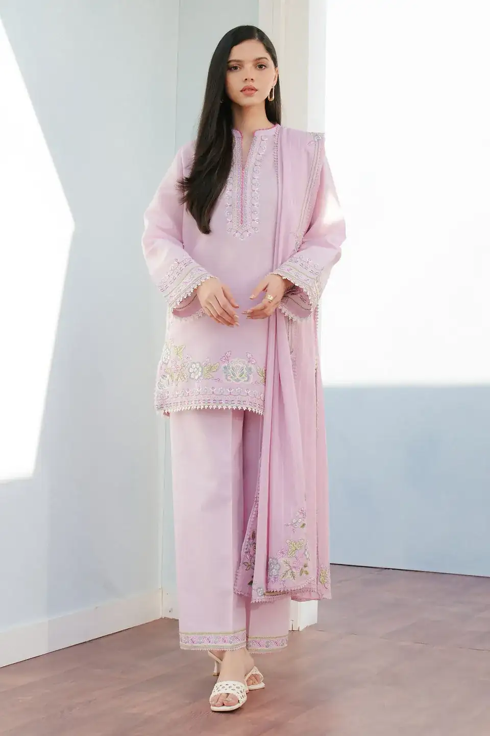 Coco By Zara Shahjahan Embroidered Jacquard Suits CZS25L INDI-9B
