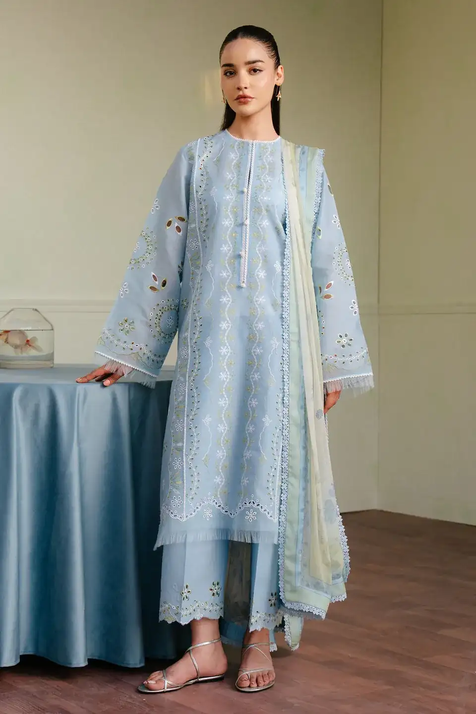 Coco By Zara Shahjahan Embroidered Jacquard Suits CZS25L SILAS-5A