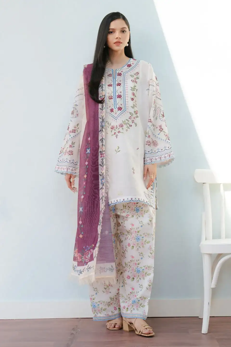 Coco By Zara Shahjahan Embroidered Jacquard Suits CZS25L SERENE-2B