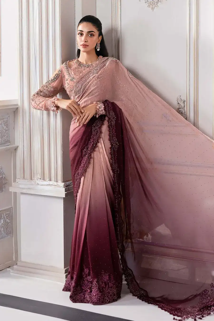 3 Piece Unstitched Embroidered Chiffon Suit | BD-3001