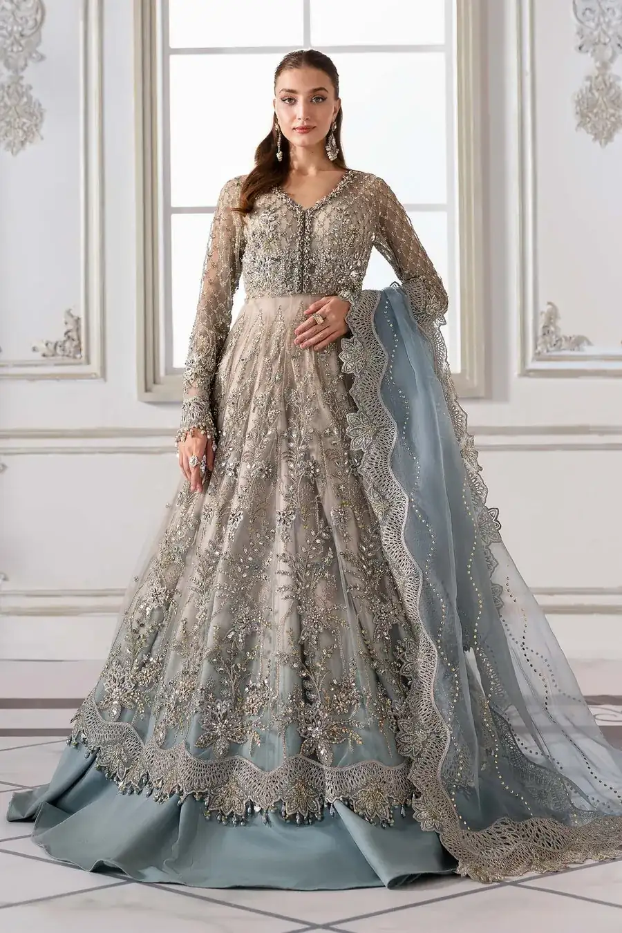 3 Piece Unstitched Embroidered Chiffon Suit | BD-3002