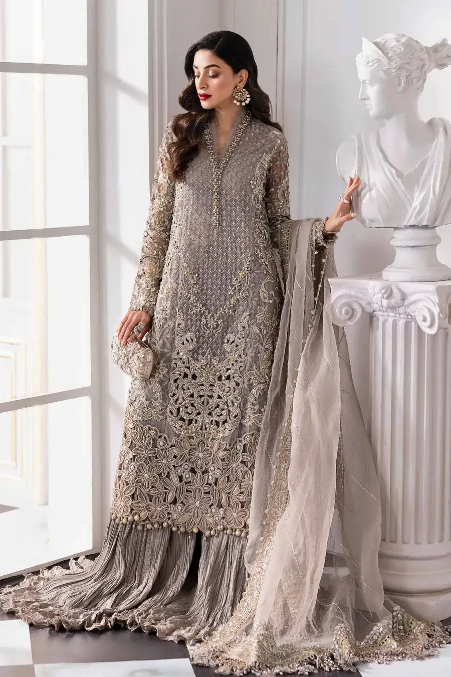 3 Piece Unstitched Embroidered Chiffon Suit | BD-3006