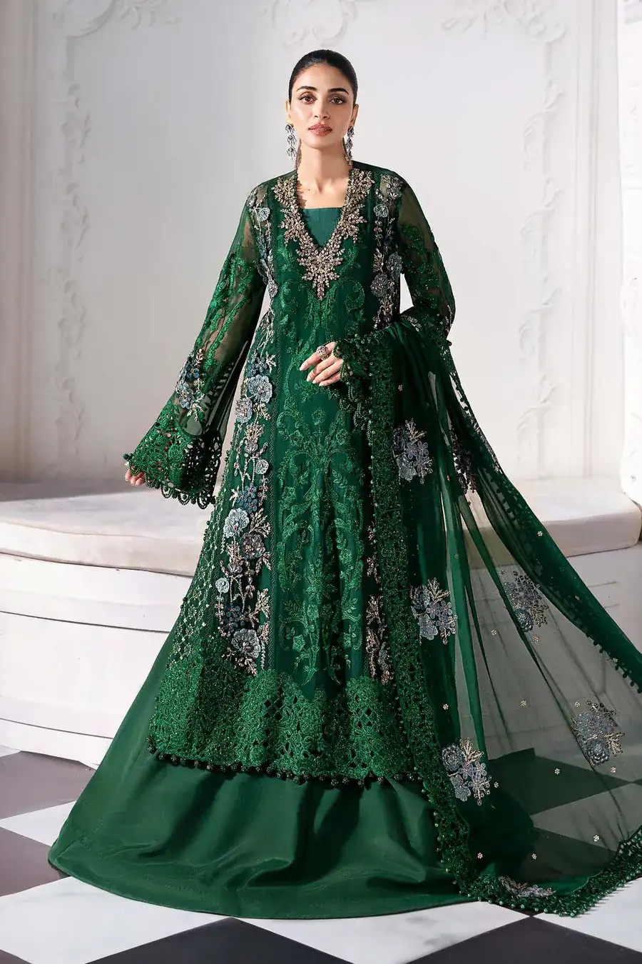 3 Piece Unstitched Embroidered Chiffon Suit | BD-3008