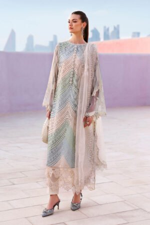 Unstitched Embroidered Luxury Lawn D-2612-A - Eid Collection