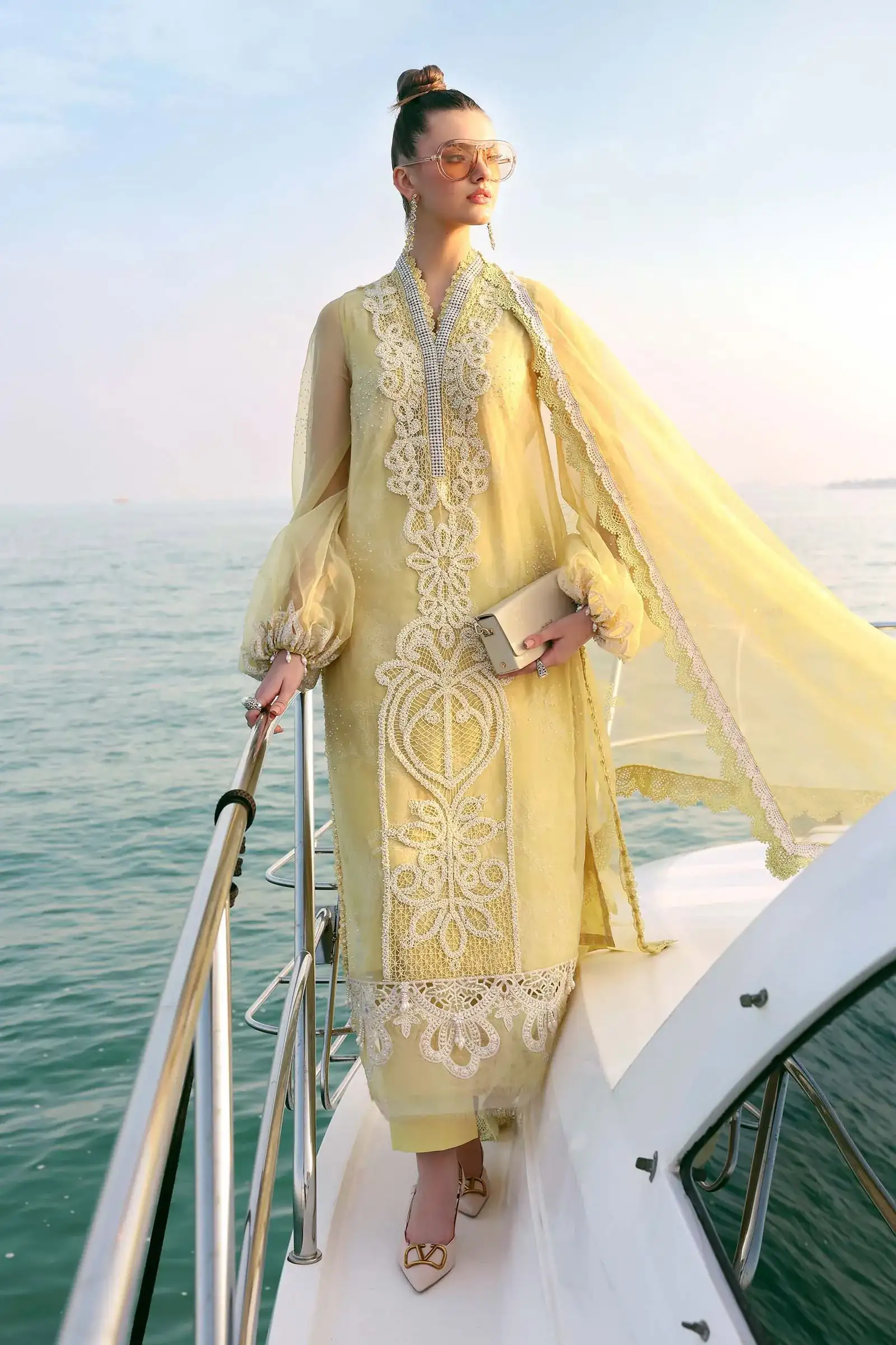 Unstitched Embroidered Luxury Lawn D-2604-A - Eid Collection