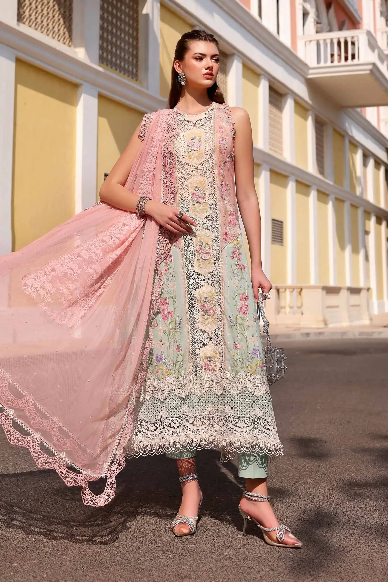 Unstitched Embroidered Luxury Lawn D-2606-A - Eid Collection