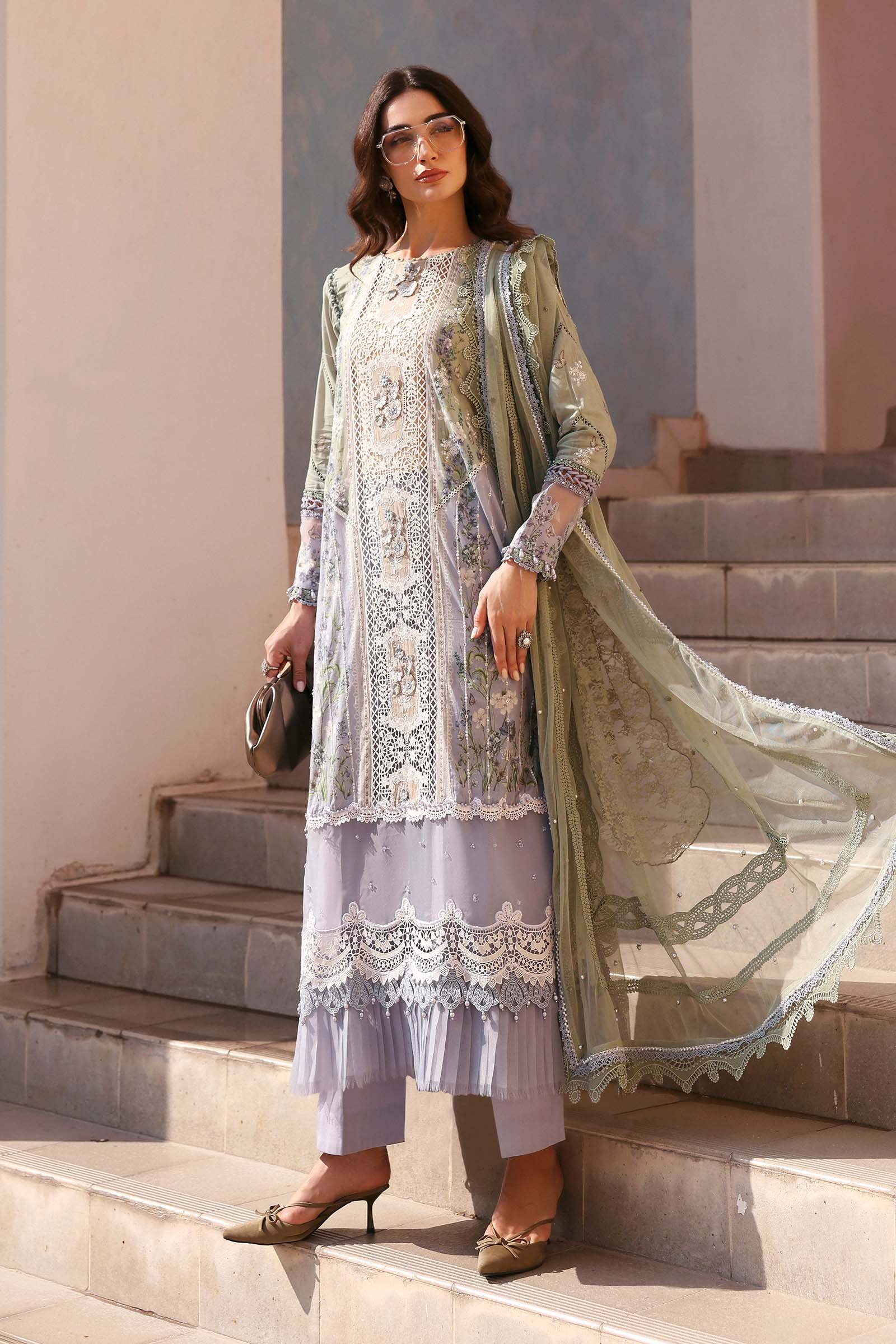 Unstitched Embroidered Luxury Lawn D-2606-B - Eid Collection