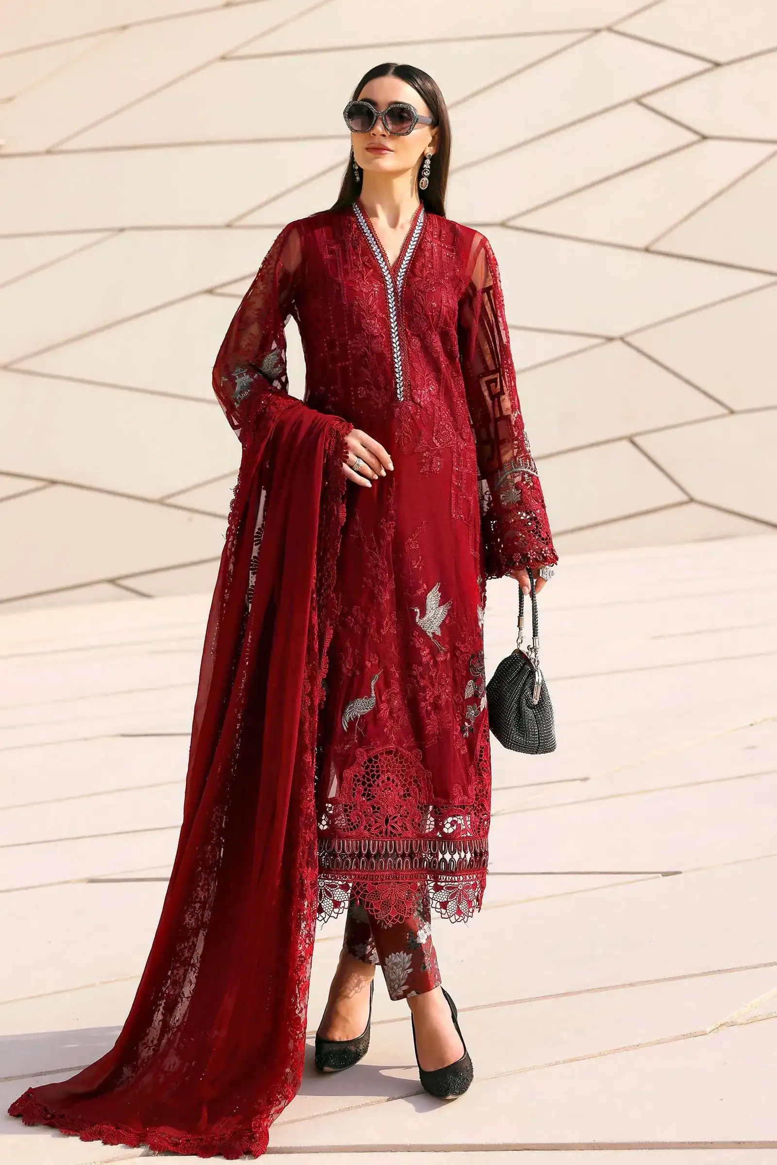 Unstitched Embroidered Luxury Lawn D-2607-A - Eid Collection