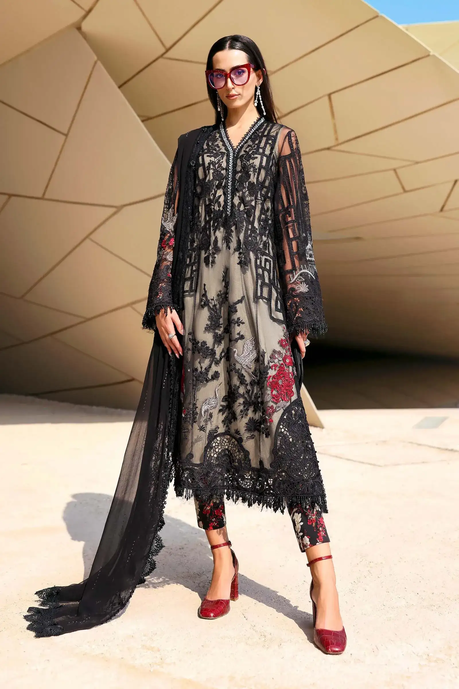 Unstitched Embroidered Luxury Lawn D-2607-B - Eid Collection