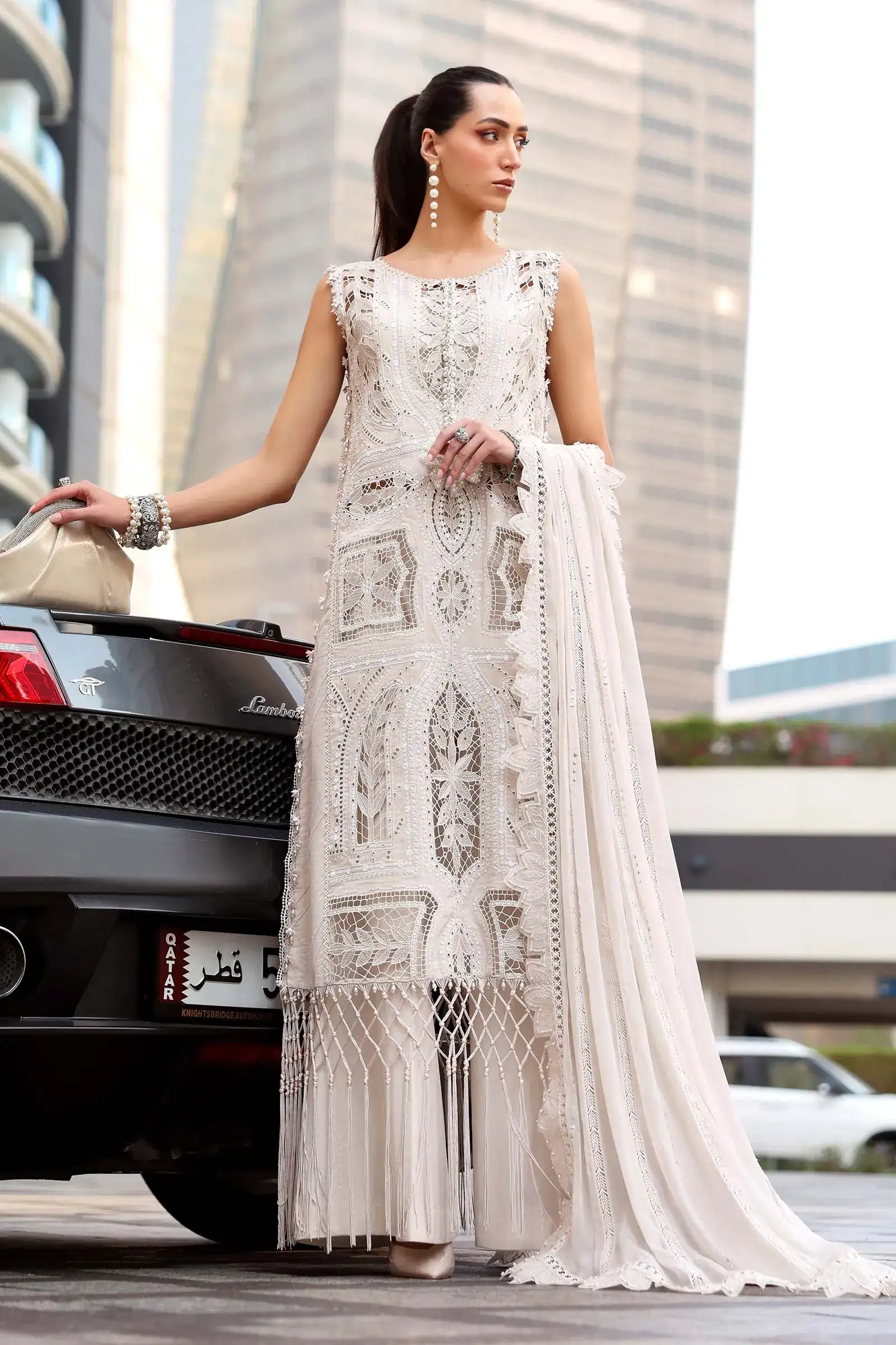Unstitched Embroidered Luxury Lawn D-2608-A - Eid Collection