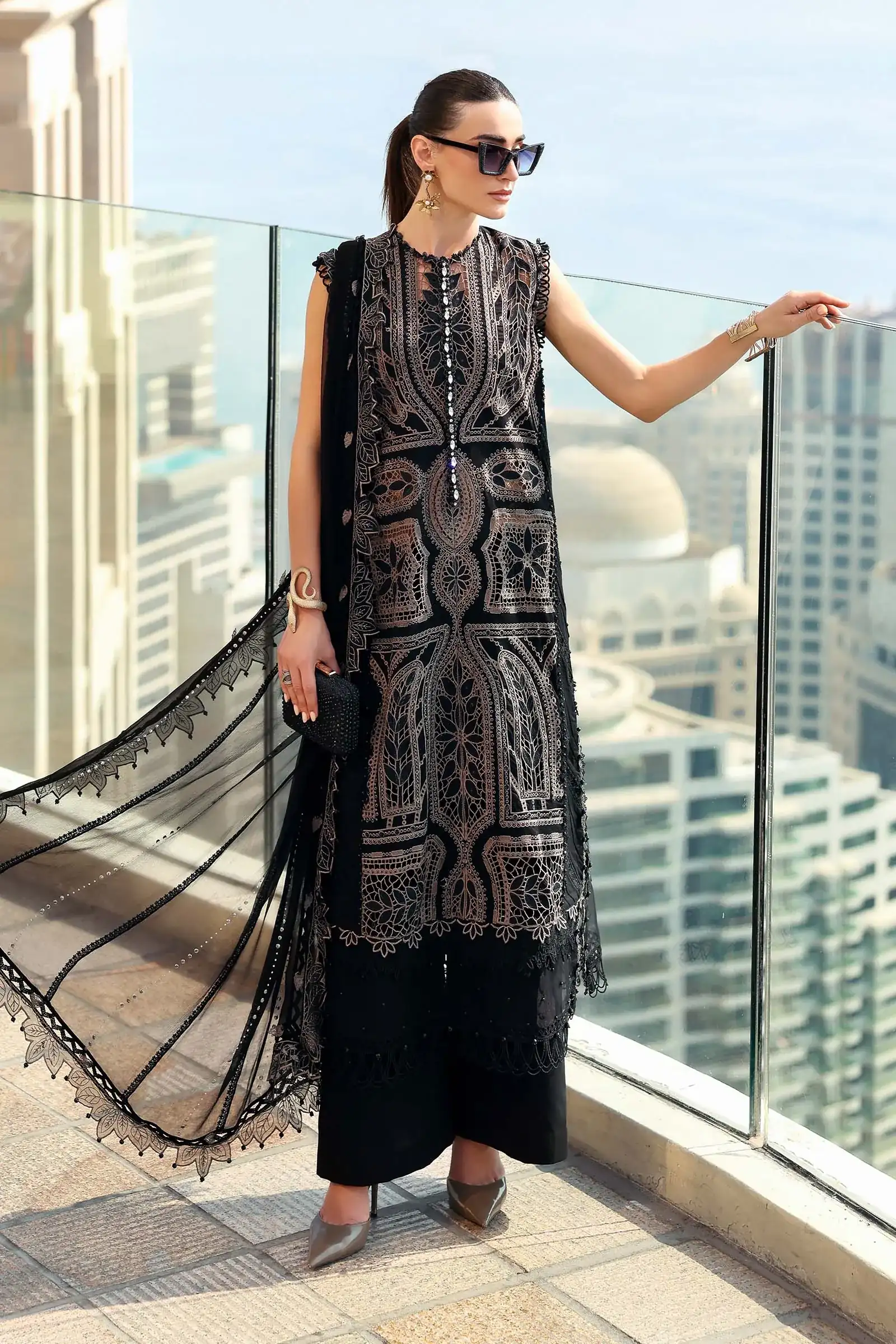 Unstitched Embroidered Luxury Lawn D-2608-B - Eid Collection