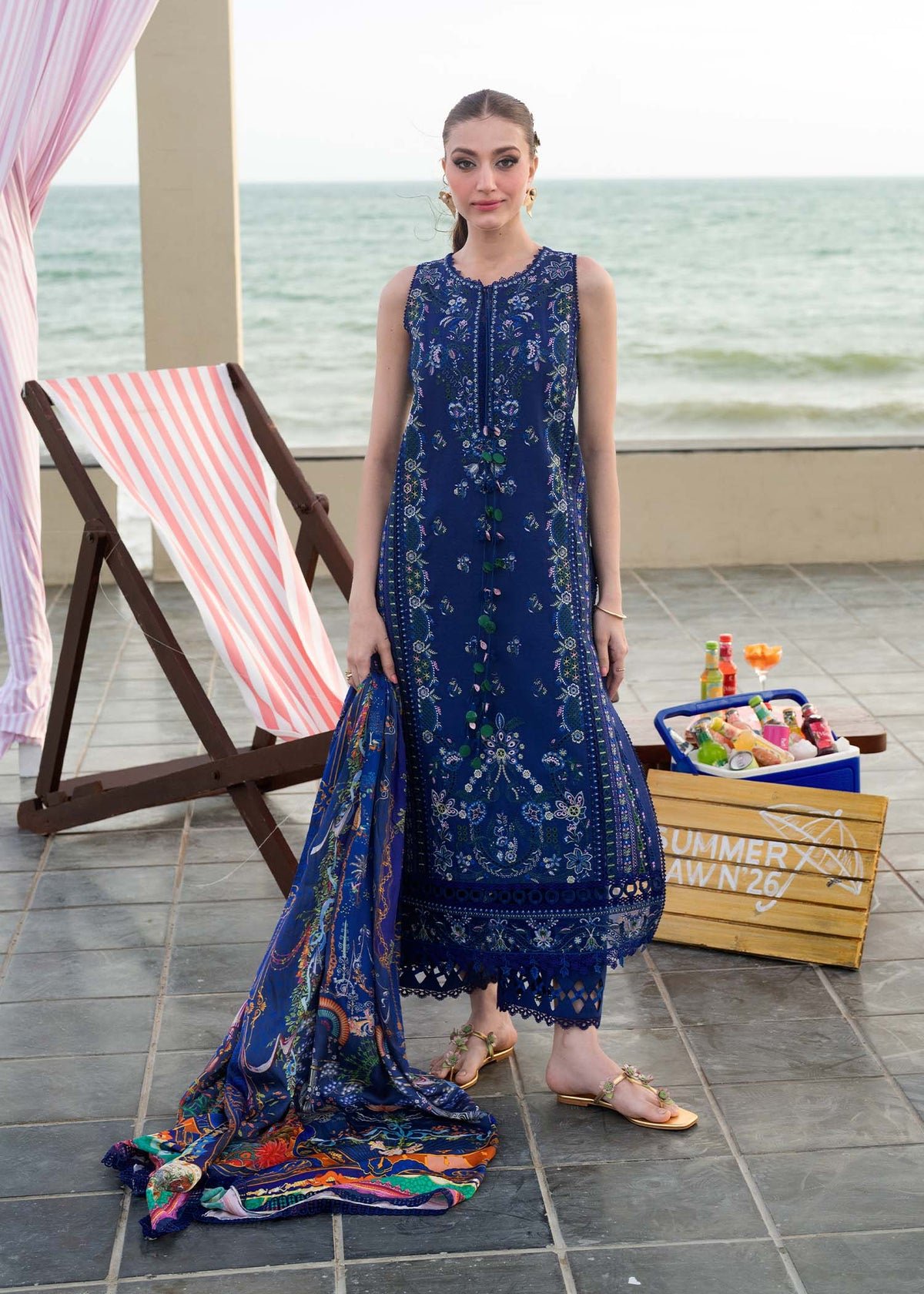 Kanwal Malik Mira Summer Lawn Unstitched Embroidered 3Pc Suit Solenee