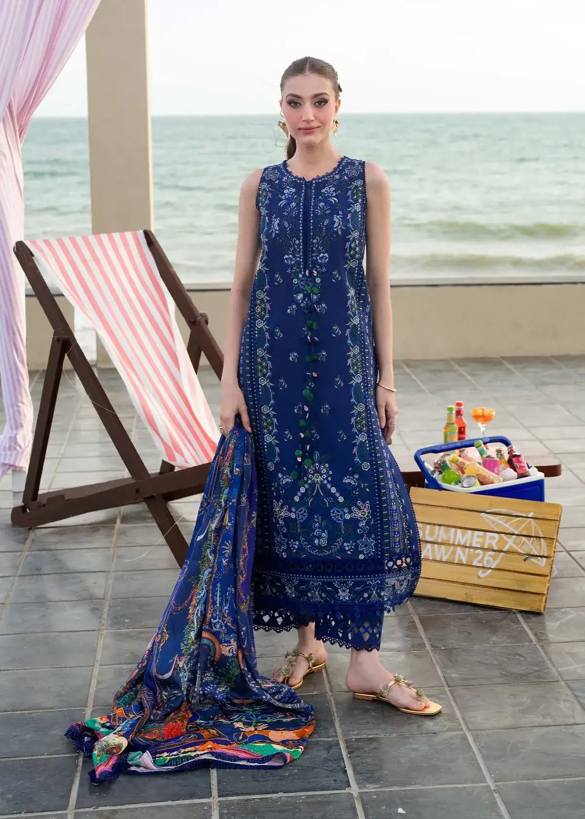 Kanwal Malik Mira Summer Lawn Unstitched Embroidered 3Pc Suit Solenee